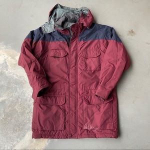 Vintage burgundy woolrich parka jacket